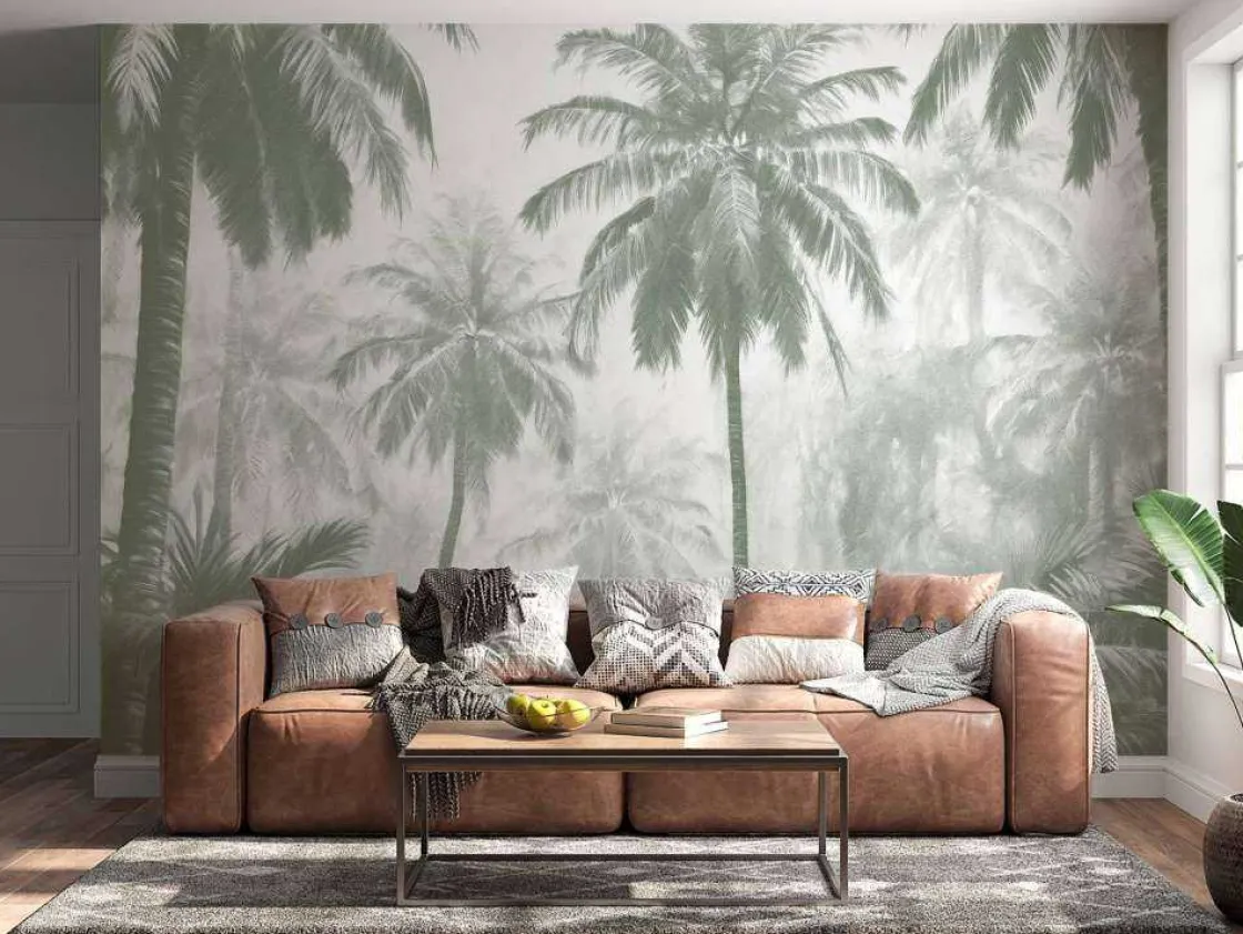 fotobehang__nevelige_palm_2-1.webp Outlet Fotobehang - Nevelige Palmwoud, groen Landschappen