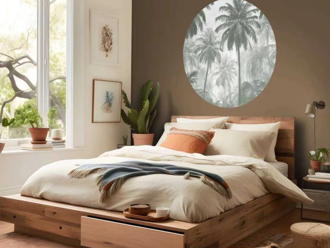 fotobehang__nevelige_palm_5-1.webp Outlet Fotobehang - Nevelige Palmwoud, groen Landschappen