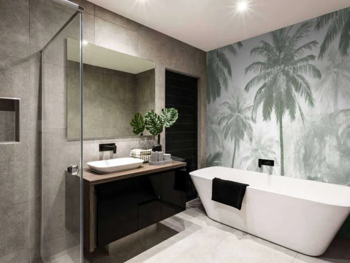 fotobehang__nevelige_palm_8-1.webp Outlet Fotobehang - Nevelige Palmwoud, groen Landschappen