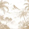 Best Fotobehang - Ochtendgloren op Vulkanisch Eiland, taupe Landschappen