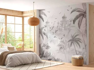 Sale Fotobehang - Oosterse Tuin bij Dageraad Landschappen