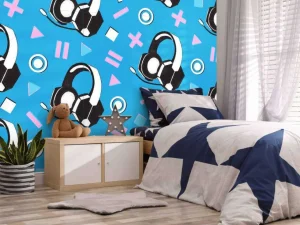 Hot Fotobehang - Retro Gaming Headset Kinderkamer