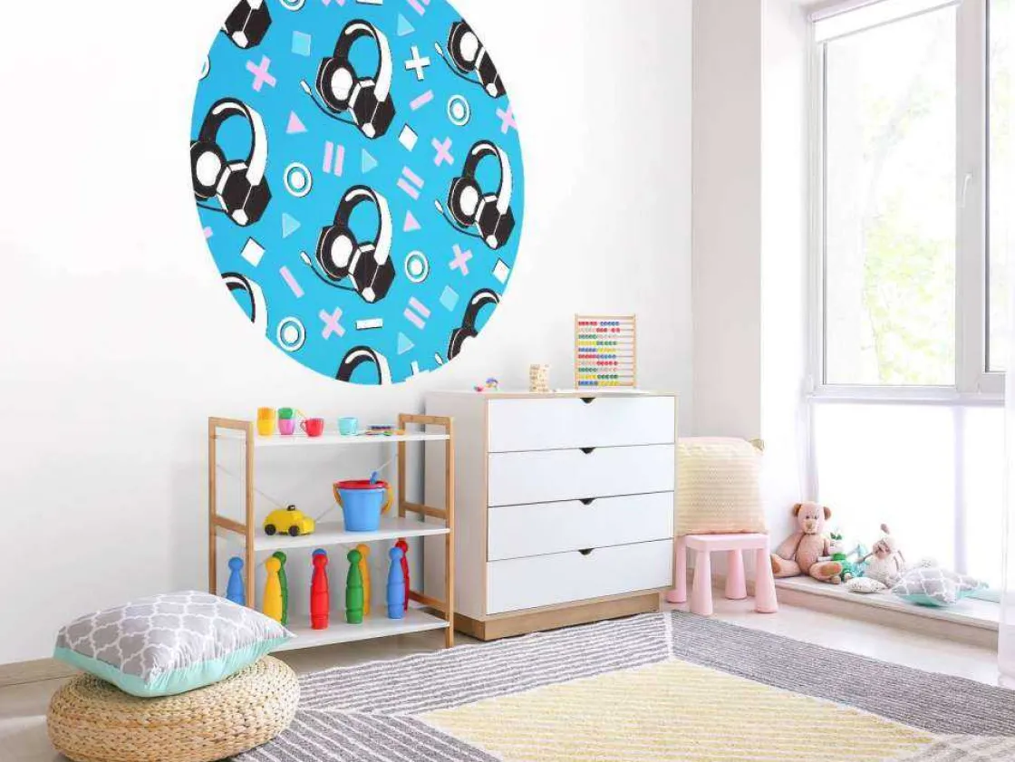 fotobehang__retro_gaming__2.webp Hot Fotobehang - Retro Gaming Headset Kinderkamer
