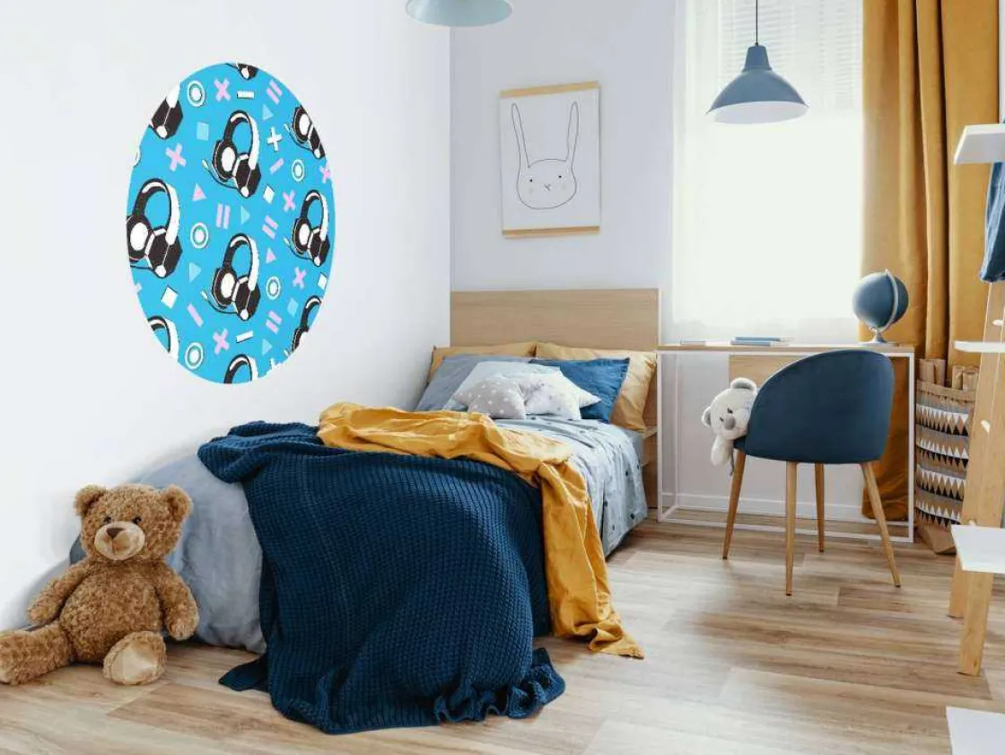 fotobehang__retro_gaming__4.webp Hot Fotobehang - Retro Gaming Headset Kinderkamer