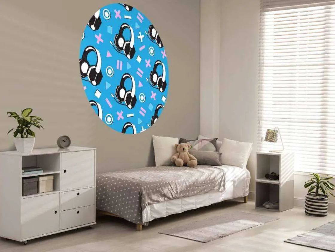 fotobehang__retro_gaming__6.webp Hot Fotobehang - Retro Gaming Headset Kinderkamer