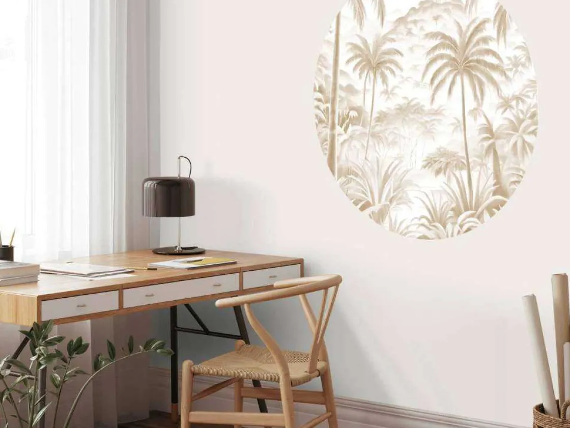 fotobehang__tropische_ber_6.webp Outlet Fotobehang - Tropische Bergoase, taupe Landschappen
