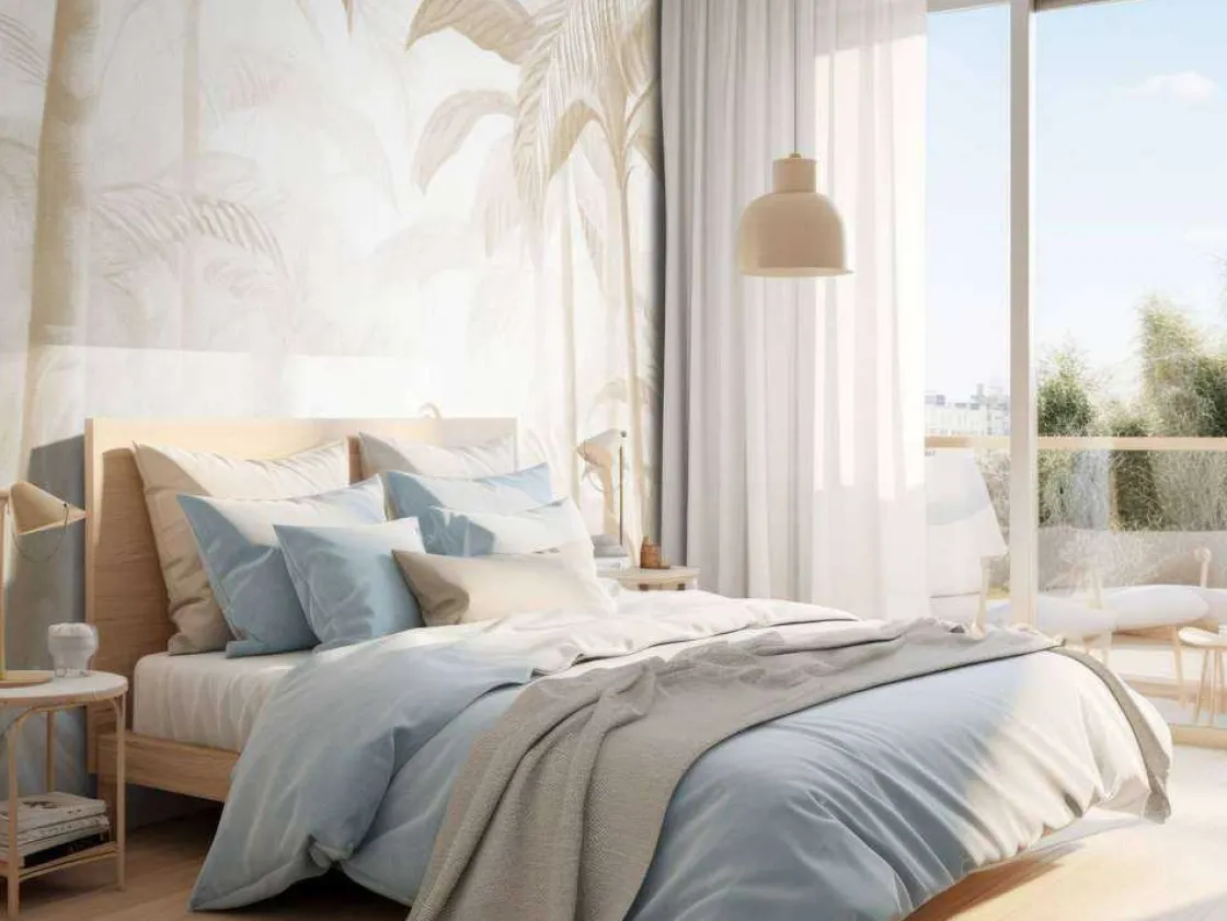 fotobehang__verborgen_jun_1.webp New Fotobehang - Verborgen Jungle met Ibis, taupe Landschappen
