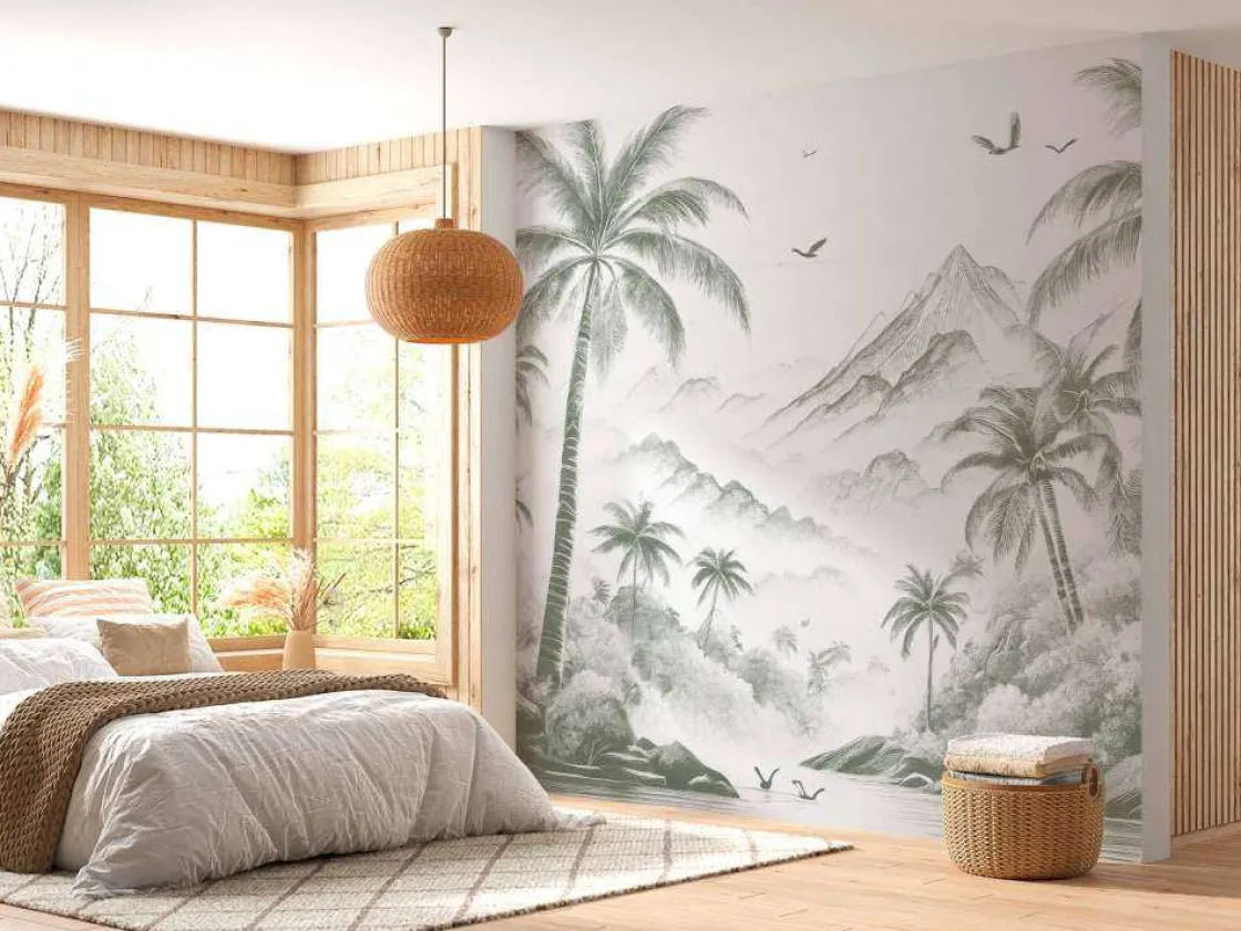 fotobehang__vredige_palmb_10-1.webp Hot Fotobehang - Vredige Palmbaai, groen Landschappen