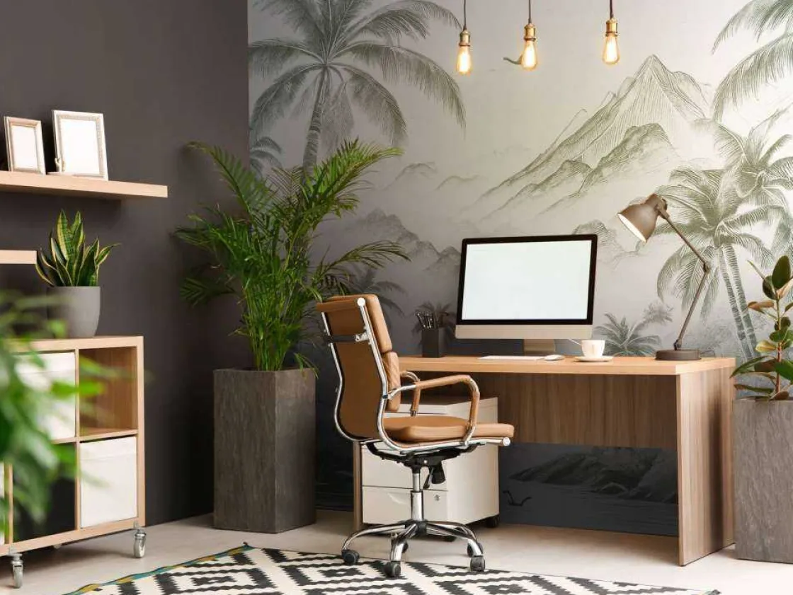 fotobehang__vredige_palmb_6-1.webp Hot Fotobehang - Vredige Palmbaai, groen Landschappen