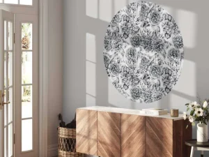Sale Fotobehang - Zwart-Witte Bloementuin Bloemen