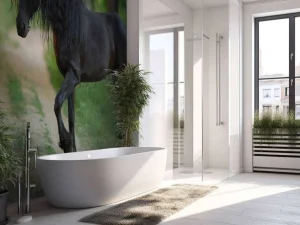 New Fries Paard op een Zandweg fotobehang Dieren
