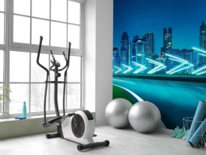New Futuristische snelweg langs een grote stad fotobehang Tienerkamer | Architectuur