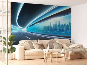 Fashion Futuristische tunnel fotobehang Tienerkamer | Kinderkamer