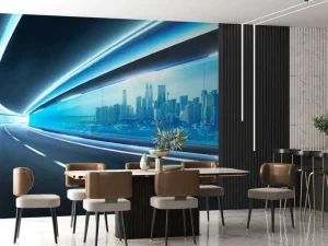 Fashion Futuristische tunnel fotobehang Tienerkamer | Kinderkamer