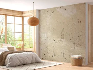 New Geel cement fotobehang Gang | Oppervlakten