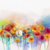 Fashion Gekleurde aquarel bloemen fotobehang Kunst & Design | Bloemen