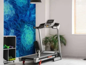Outlet Geschilderde blauwe bloemen structuur fotobehang Kunst & Design