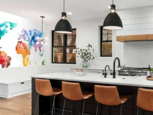 Sale Getekende aquarel wereldkaart fotobehang Hobbykamer