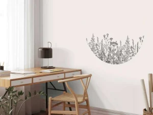 Hot Getekende hoge grassen fotobehang Woonkamer | Bloemen