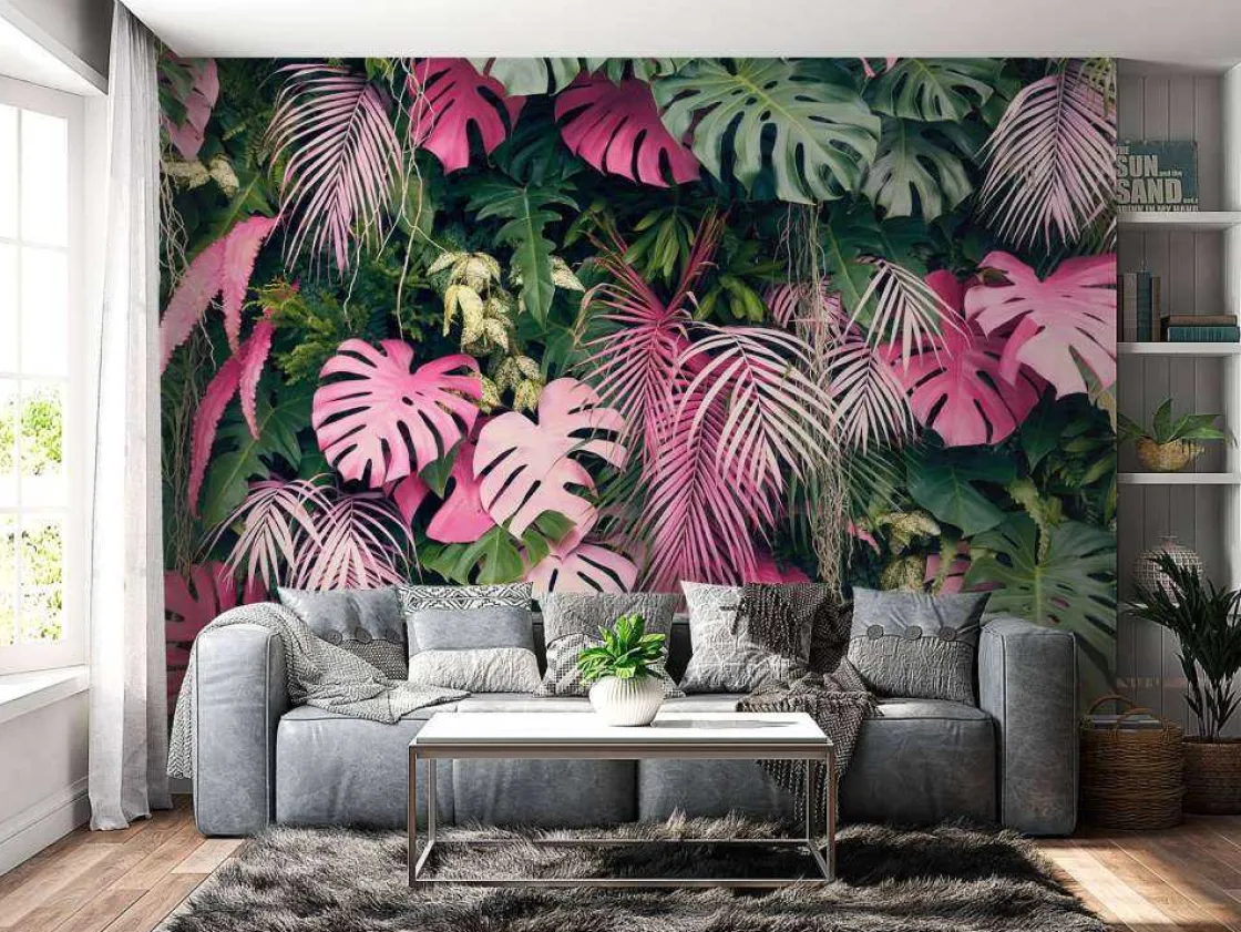 gevarieerde_en_kleurrijke_2.webp Clearance Gevarieerde en kleurrijke bladeren fotobehang Tienerkamer | Bloemen