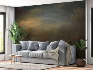 Clearance Gevecht tijdens de zeeslag bij Kijkduin fotobehang Transport | Kunst & Design