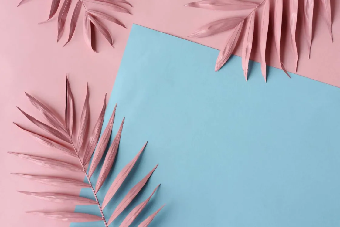 geverfde_palmbladeren_fot_0.webp Hot Geverfde palmbladeren fotobehang Tienerkamer | Bloemen