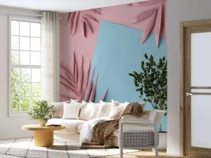 Hot Geverfde palmbladeren fotobehang Tienerkamer | Bloemen