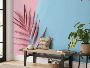 Hot Geverfde palmbladeren fotobehang Tienerkamer | Bloemen
