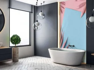 Hot Geverfde palmbladeren fotobehang Tienerkamer | Bloemen