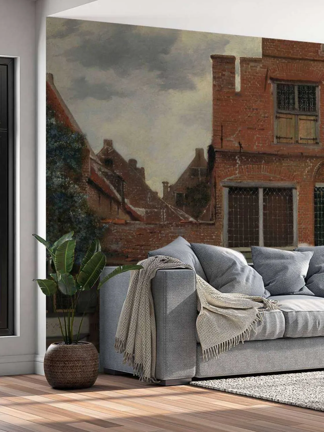 gezicht_op_huizen_in_delf_2.webp Discount Gezicht op huizen in Delft fotobehang Kunst & Design | Architectuur