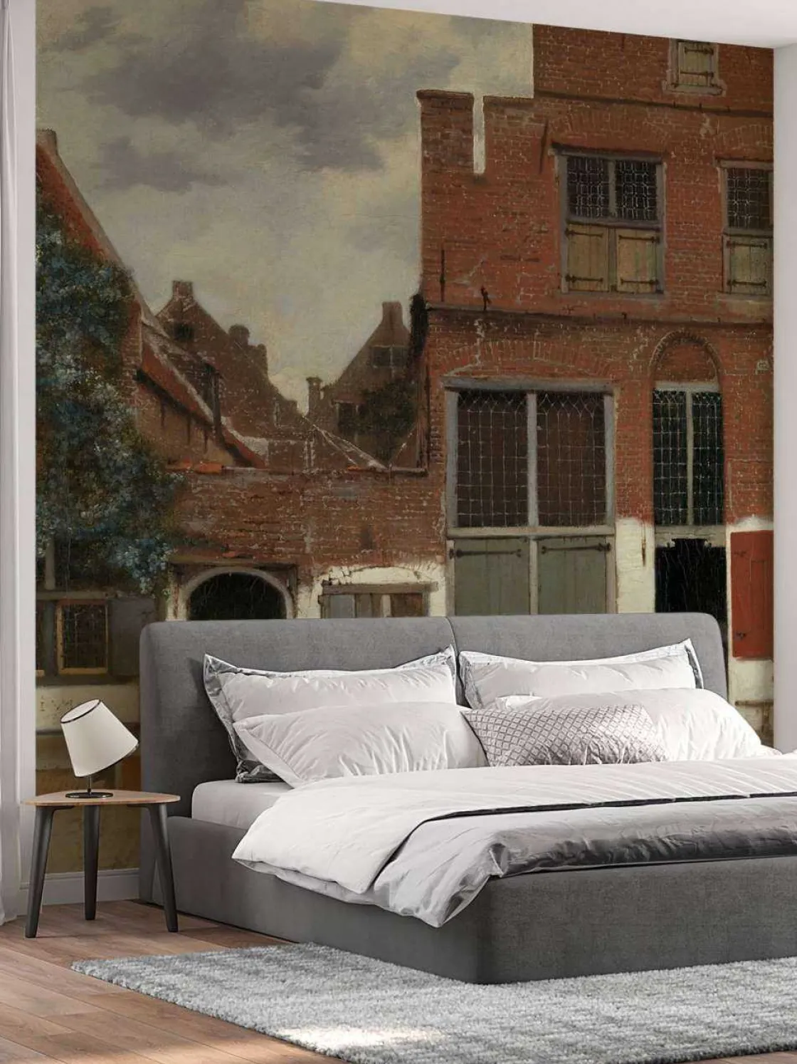 gezicht_op_huizen_in_delf_9.webp Discount Gezicht op huizen in Delft fotobehang Kunst & Design | Architectuur