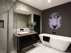 Best Gezicht van een Witte Tijger fotobehang Woonkamer | Dieren