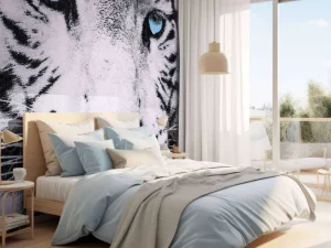 Best Gezicht van een Witte Tijger fotobehang Woonkamer | Dieren