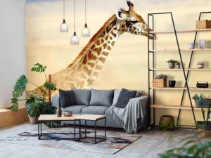 Sale Giraffe in Nationaal Park van Kenia fotobehang Dieren