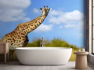 Discount Giraffe met grappige houding fotobehang Dieren