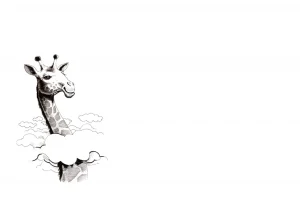 Hot Giraffe tekening fotobehang Babykamer | Dieren