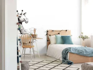 Hot Giraffe tekening fotobehang Babykamer | Dieren