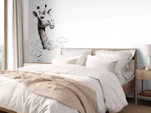 Hot Giraffe tekening fotobehang Babykamer | Dieren
