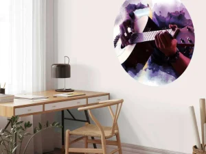 Outlet Gitaarspeler waterverf schilderij fotobehang Tienerkamer