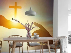 Clearance Gods helpende hand fotobehang Slaapkamer | Kunst & Design