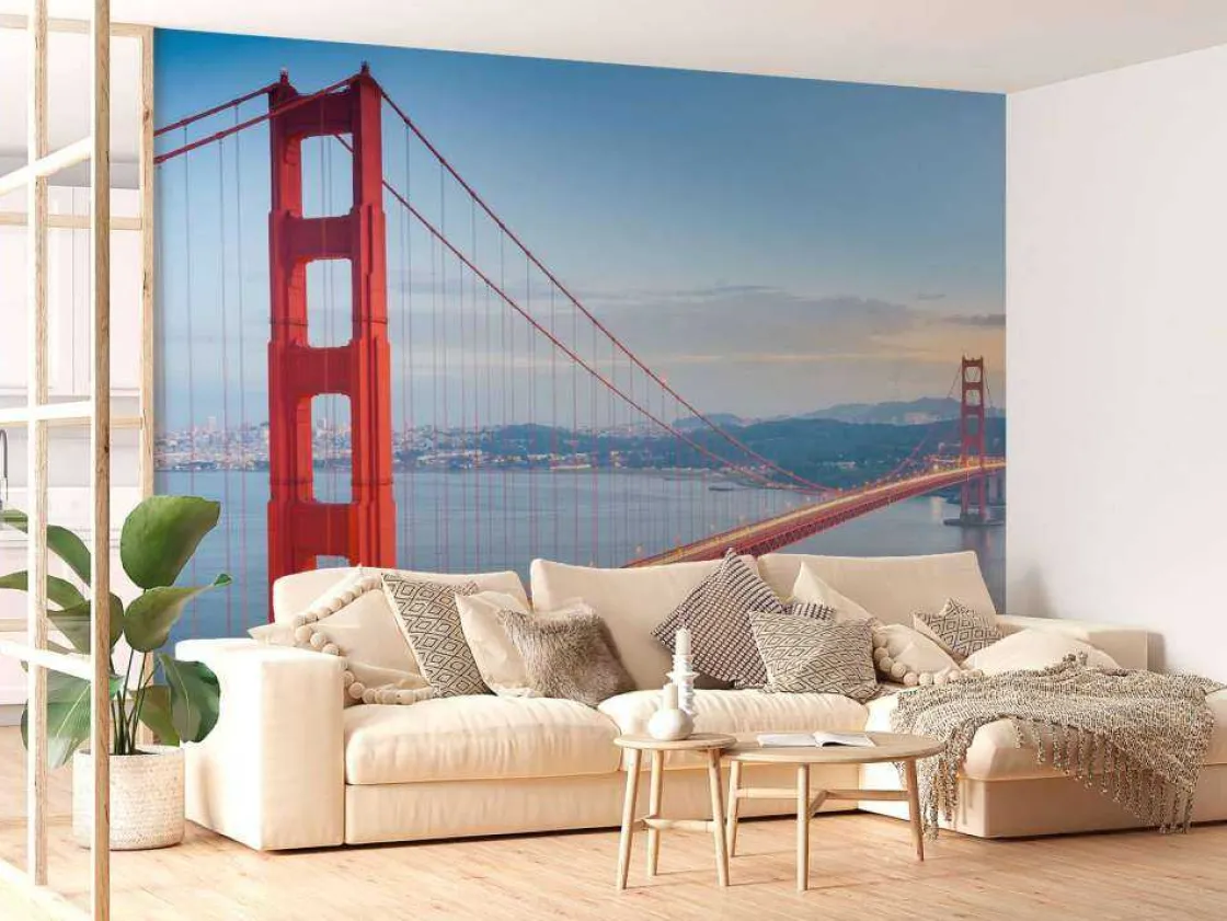 golden_gate_bridge_verlic_10.webp Fashion Golden Gate Bridge verlicht fotobehang Architectuur