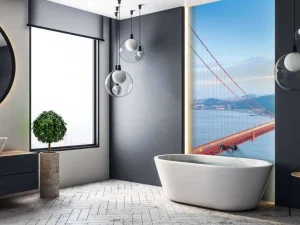 Fashion Golden Gate Bridge verlicht fotobehang Architectuur
