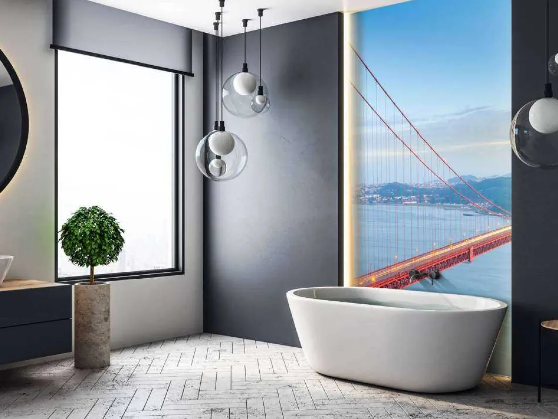 golden_gate_bridge_verlic_7.webp Fashion Golden Gate Bridge verlicht fotobehang Architectuur
