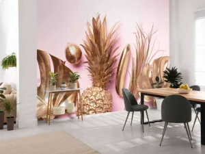 Fashion Goud fruit en bladeren fotobehang Tienerkamer | Keuken