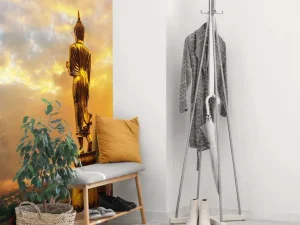 Best Gouden Boeddha bij zonsondergang fotobehang Architectuur