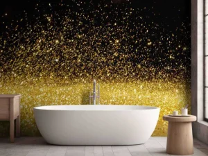 Discount Gouden glitters met een zwarte achtergrond fotobehang Tienerkamer | Oppervlakten