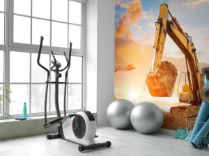 Fashion Graafmachines bij zonsondergang fotobehang Tienerkamer | Kinderkamer