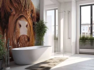 Online Grappige Portretfoto van Hooglander fotobehang Dieren