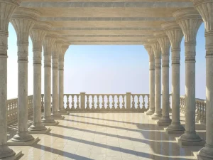 New Grieks balkon in 3D fotobehang 3d