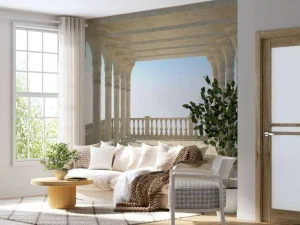 New Grieks balkon in 3D fotobehang 3d